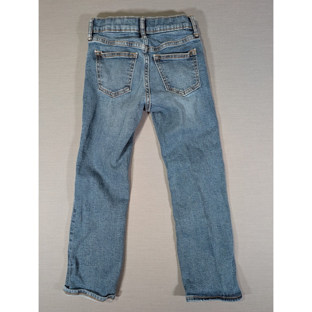 Old Navy Boys Straight Built-In Flex Jeans Medium Wash Size 7 Adjustable Waist - Picture 2 of 6